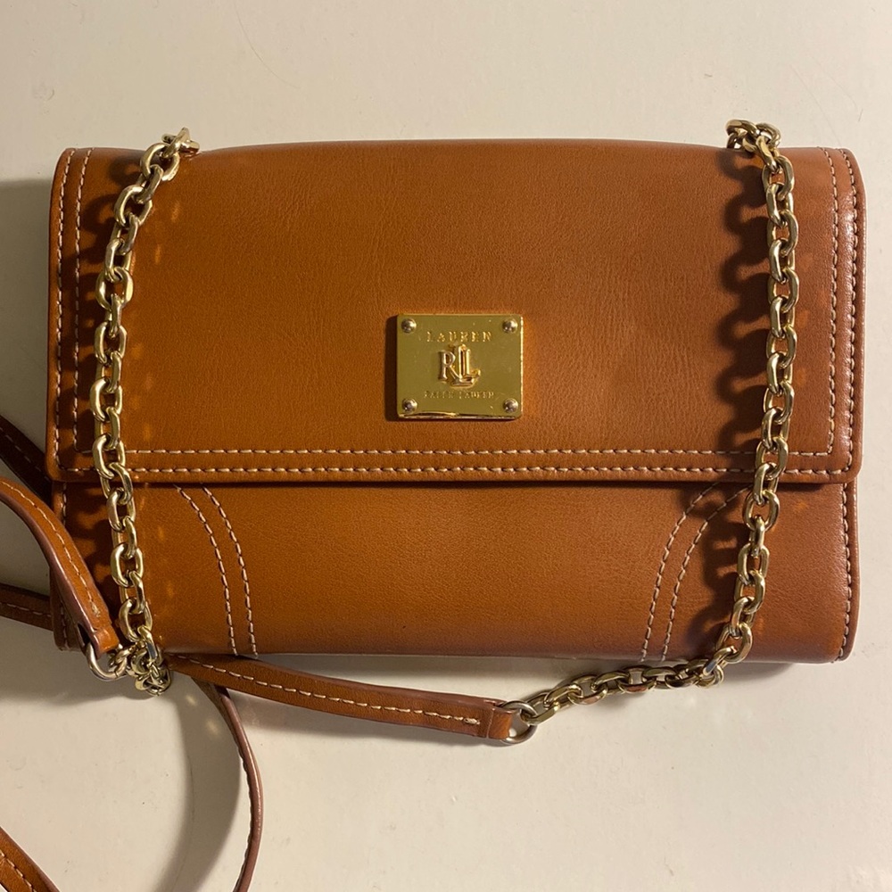 Ralph Lauren Leather Wallet Purse Crossbody Bag